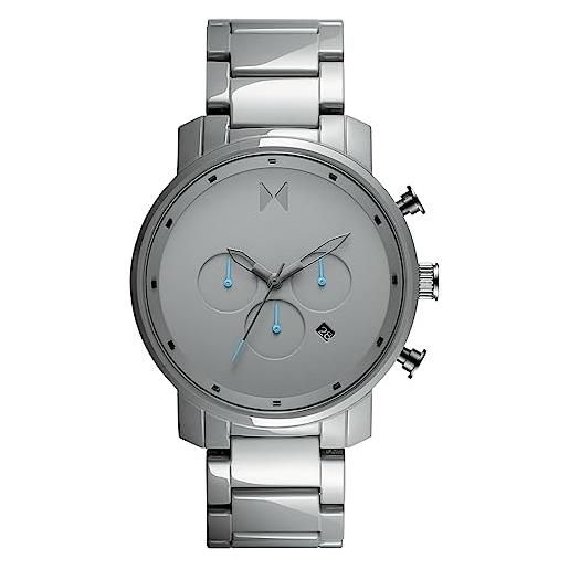MVMT orologio con cronografo al quarzo da uomo collezione chrono con cinturino in ceramica, pelle o acciaio inossidabile grigio (grey)