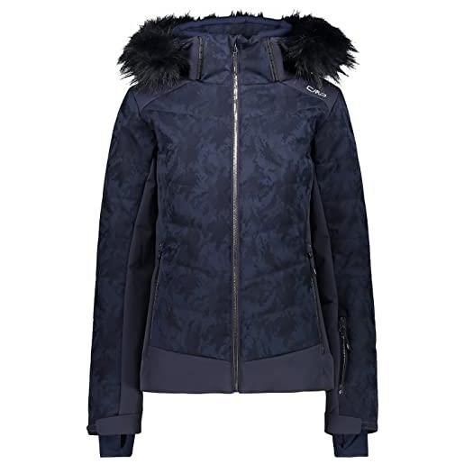 CMP - giacca da sci da donna con cappuccio removibile, black blue, 48