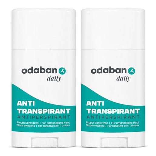 ODABAN ANTIPERPSPIRANT odaban antitraspirante deodorante stick anti-sudorazione per uomini e donne - 24 ore di protezione - con sostanze nutritive per pelli sensibili, set da 2