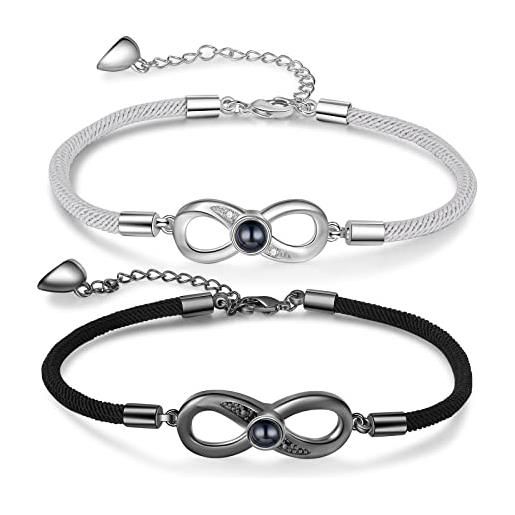 Bracciale magnetico Coppia Fidanzati Regalo per lei calamita ciondolo  pendente