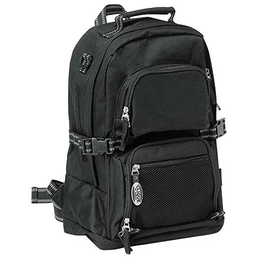 Clique - zaino multitasche uomo donna backpack in poliestere colore nero cinghie regolabili con diversi scomparti tasca con zip 33x42x17 cm