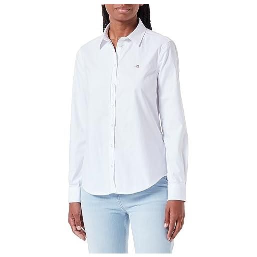 GANT slim stretch oxford shirt, camicia elegante donna, bianco ( white ), 38
