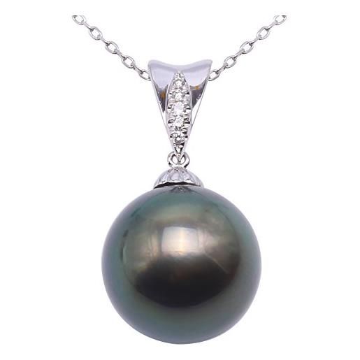 JYX Pearl collana con perle coltivate di tahiti in oro 18k jyx da 12,5 mm