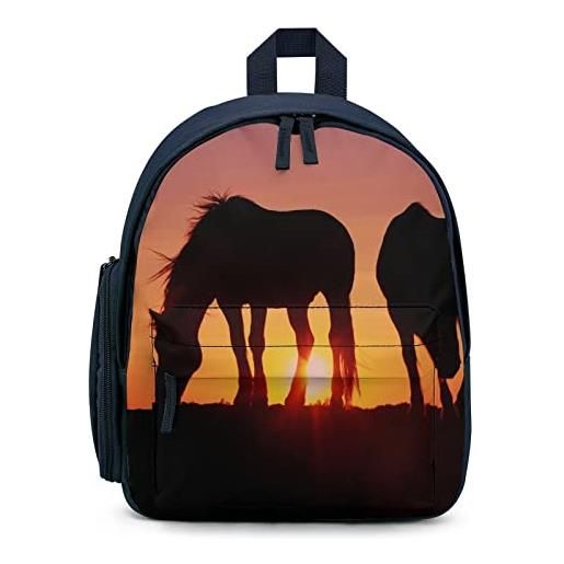 LafalPer zaino scuola elementare asilo zaini colorati per bambini zaini semplici piccoli per casual trekking viaggi cavalli al tramonto