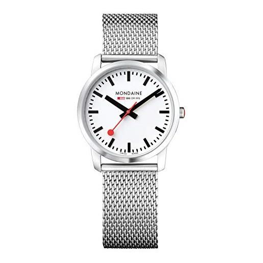 Mondaine simply elegant - orologio in acciaio inossidabile per uomo e donna, a400.30351.16sbm, 36mm. 