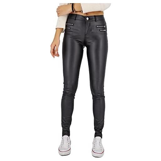 JOPHY & CO. pantaloni in ecopelle donna leggings skinny slim (cod. 6283) (xs, nero)