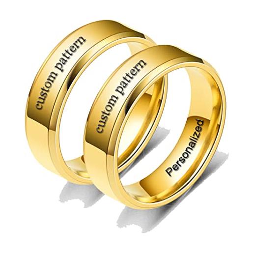 Ihanskio personalizzato anello per le coppie anello in oro all'interno può inciso personalizzato di nozze promessa anelli di fidanzamento di titanio in acciaio 4mm 6mm 8mm 5-13#