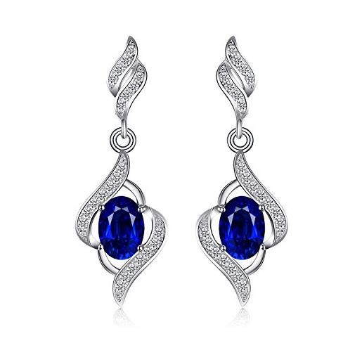 Orecchini lunghi unici in agata di pizzo blu. Orecchini in argento con agata di pizzo blu - Italia
