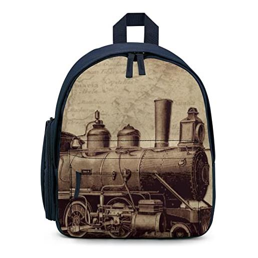 LafalPer borsa scuola bambina zaino scolastico piccolo carina zaino scuola leggero per asilo elementare con stampa pittura del treno d'epoca