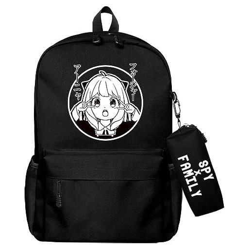 westtrend anime spy x family zaino anya forger rucksack bond daypack bookbag unisex trendy print canvas school bag casual travel daypack for teen