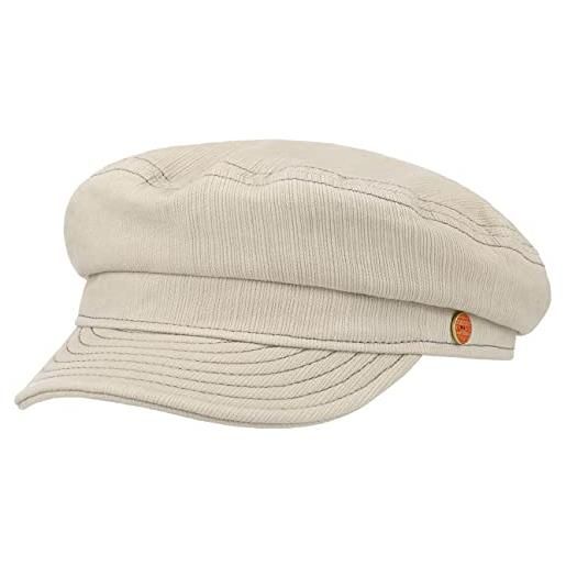 MAYSER berretto marinaio altona anti uv donna/uomo - made in the eu cotton cap cappellino da donna newsboy con visiera estate primavera/estate - 59 cm beige chiaro