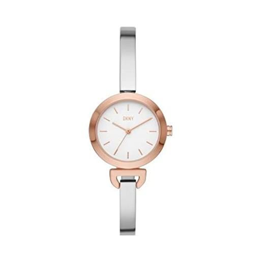 DKNY orologio uptown d da donna, movimento a tre lancette, cassa in lega oro rosa 28 mm con bracciale in acciaio, ny6633