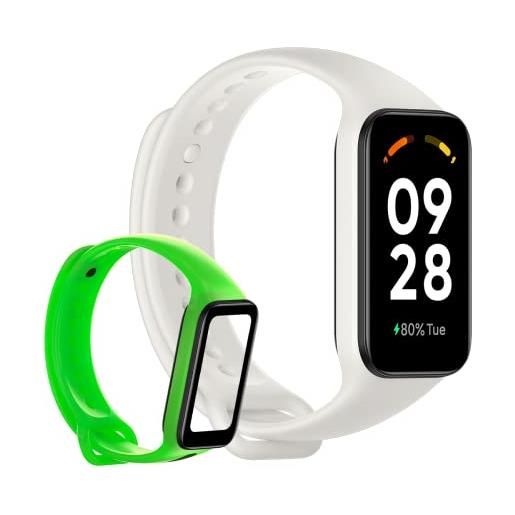 Xiaomi redmi smart band 2 + cinturino verde - braccialetto di attività da 1,47, corpo leggero e ultra sottile da 9,99 mm, 30 modalità sportive, spo2, batteria fino a 14 giorni, bianco