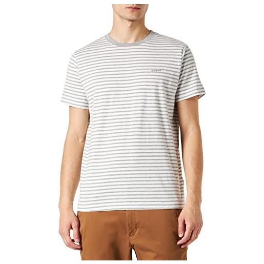 GANT striped t-shirt, t-shirt uomo, grigio ( grey melange ), l