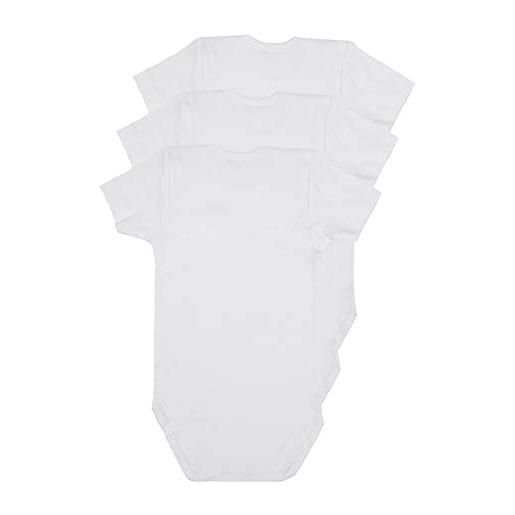 Liabel confezione da 3 body neonato/a mezza manica baby in cotone felpato art. 02828c t407 - disponibile nel colore bianco (30 cm 98, bianco)