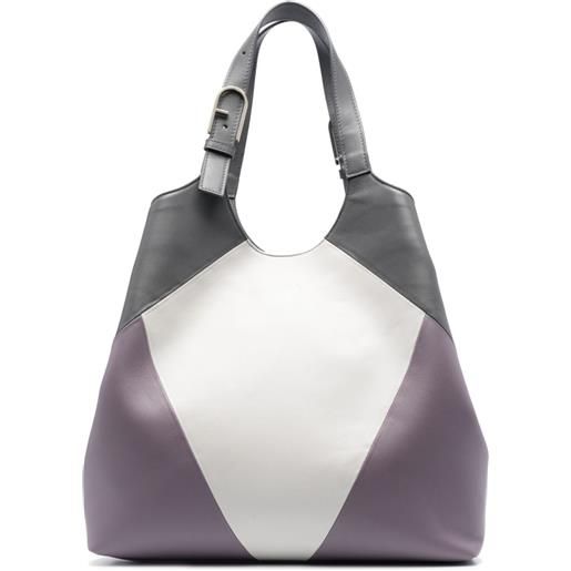 Furla borsa tote con design color-block - grigio