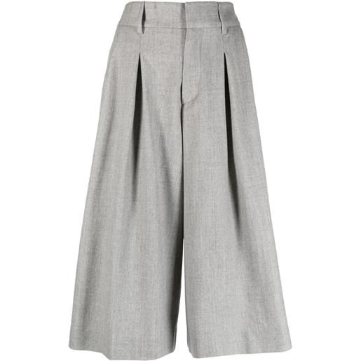 P.A.R.O.S.H. pantaloni crop a gamba ampia - grigio