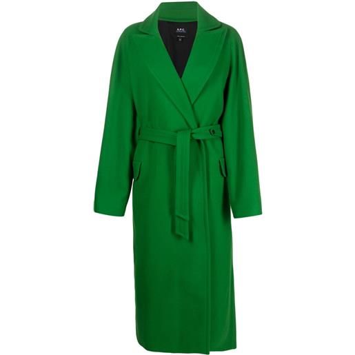 A.P.C. cappotto con cintura - verde