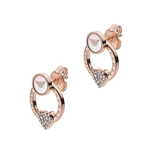 Emporio Armani orecchini da donna, dimensioni: 15x12x2mm orecchini in oro rosa e argento, eg3430221