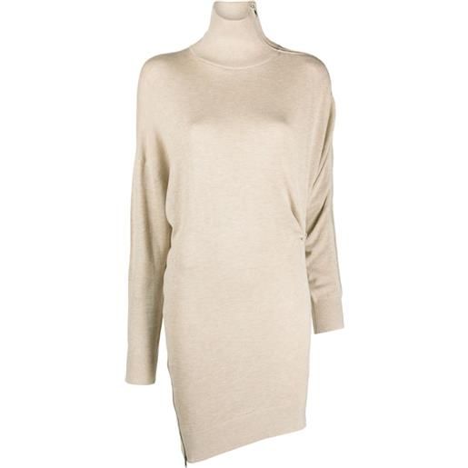 ISABEL MARANT abito modello maglione con bordo asimmetrico - toni neutri