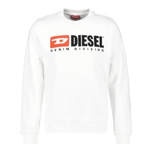 Diesel felpa da uomo s-ginn-div, bianco brillante (a03758-0gead-100), xl