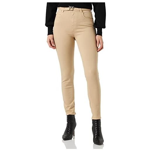 Pinko susan skinny bull power jeans, o37_beige rugby, 28 donna