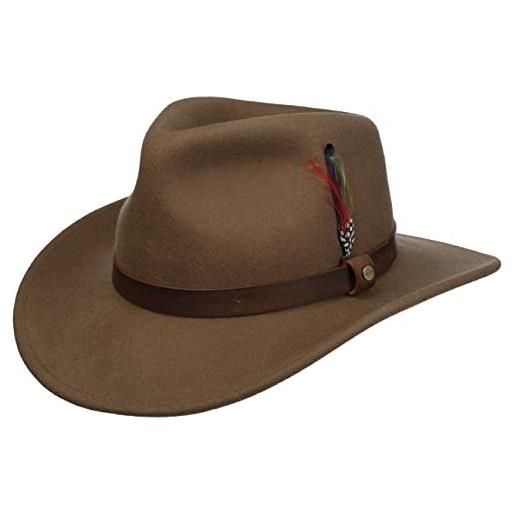 Stetson cappello di feltro oklahoma western uomo - outdoor rodeo con fascia in pelle estate/inverno - m (56-57 cm) marrone