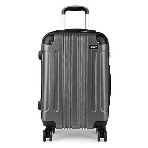 Kono 56x37x23cm bagaglio a mano valigie da cabina 39l rigido abs materiale (grigio)