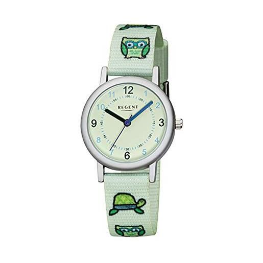 Regent urf1127 - orologio da polso per bambini, analogico, cinturino in tessuto, colore: verde menta, quadrante verde menta