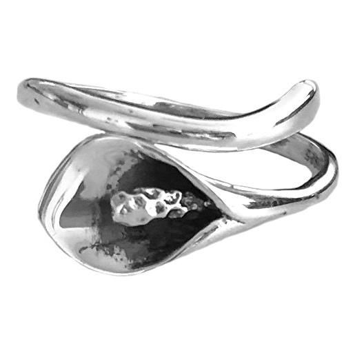 Helen de Lete anello aperto in argento sterling 3d con fiore calla