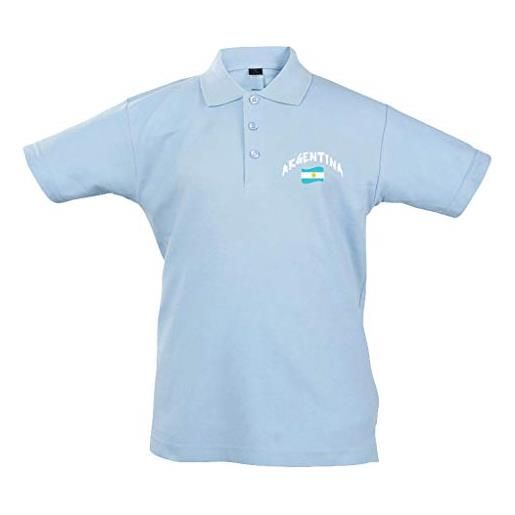 Supportershop - polo rugby da bambino, colore: argentina, bambini, 5060672801928, blu, fr: l (taille fabricant: 8 ans)