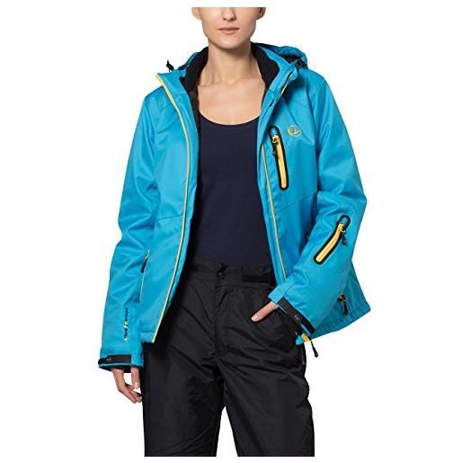 Ultrasport serfaus con ultraflow 10.000 giacca alpina da donna softshell funzionale all'aperto, vivido blue/mimosa giallo, xs