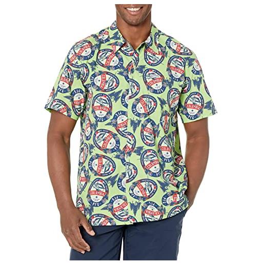 Columbia - maglietta a maniche corte da uomo con trollers best, uomo, camicia, 1438981, lime glow holiday spirits stampa, xxl
