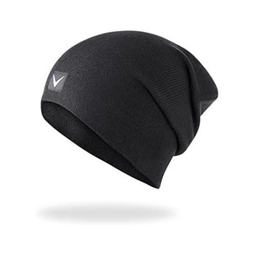 Black Crevice berretto unisex dal design sportivo i berretto a maglia in taglia unica di stile (taglia unica, verde oliva)