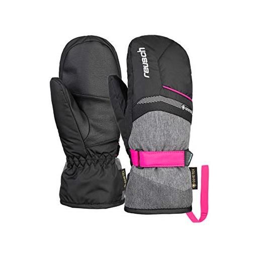 Reusch guanti unisex bolt gtx junior con membrana gore-tex di alta qualità blck/blck melang/pink glo, 3