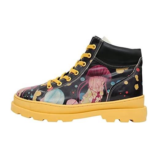 DOGO femme cuir vegan multicolore bottes - bottes de mode décontractées confortables faites à la main, jelly stars motif