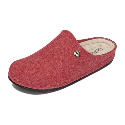 Dr.Feet anatomic pantofole da donna in feltro di lana naturale suola in poliuretano ciabatte calde e confortevoli 36-42 eu (rosa, numeric_39)