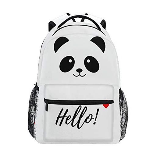 xigua hello panda, zaino per bambini per ragazzi e ragazze, grande capacità, leggero, per scuola elementare elementare, con tracolla regolabile, dimensioni perfette per zaini da scuola e da viaggio, 