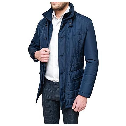 Evoga giaccone piumino uomo blu invernale trench cappotto impermeabile (blu scuro, m)