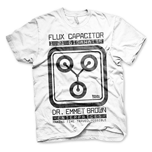 Back To The Future licenza ufficiale flux capacitor uomo maglietta (bianca), small
