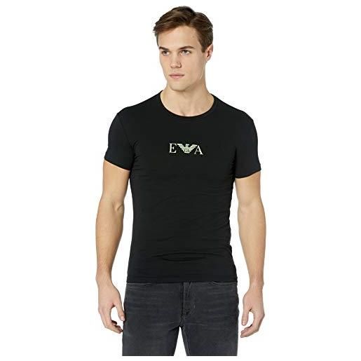Emporio Armani uomo monogramma girocollo t-shirt (pacco 2) - nero, s (small)