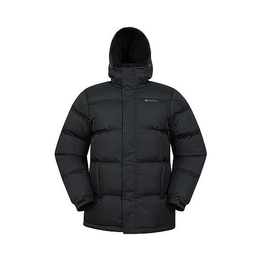 Mountain Warehouse giacca da sci da uomo - impermeabile, cappuccio regolabile, polsi con orlo, calda - ideale per viaggi e passeggiate d'inverno nero xxs