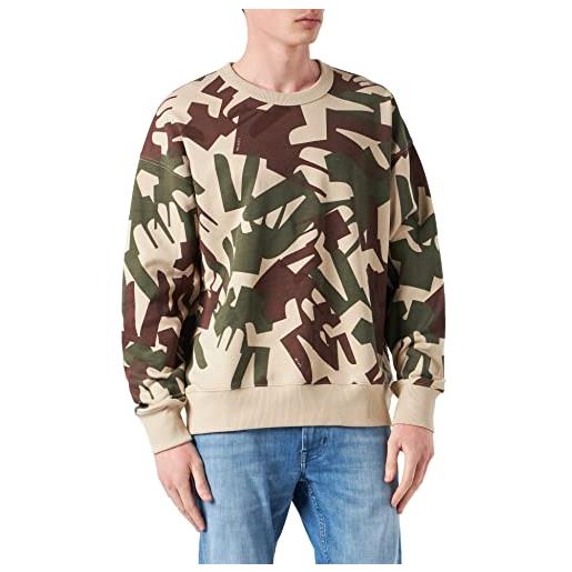 G-STAR RAW men's camo oversized sweater, multicolore (dk brick peacehand d21156-c365-d032), s