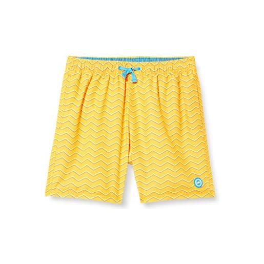 CMP 100% printed microfiber beach shorts, boy, f. Orange-yellow f. -ibiza, 104