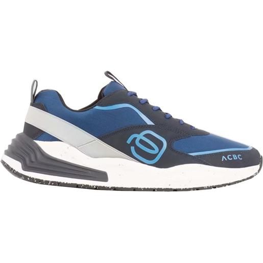 Piquadro corner 2.0 sneaker scarpa in nylon riciclato acbc, blu 43