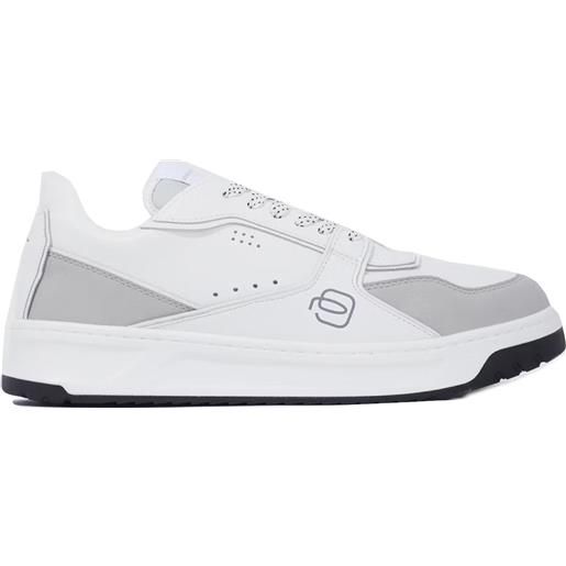 Piquadro urban sneaker scarpa in nylon riciclato acbc, bianco white 40