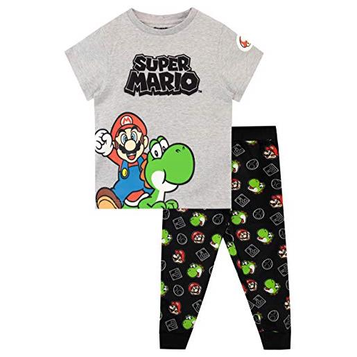 Super Mario pigiama a maniche lunghe per ragazzi grigio 11-12 anni