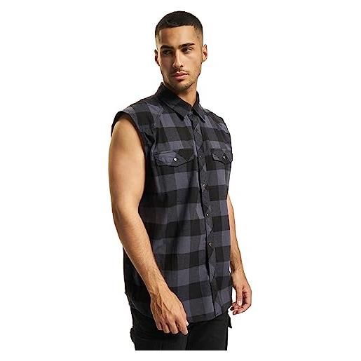 Brandit Brandit checkshirt sleeveless, camicia uomo, nero (black/grey), xxl