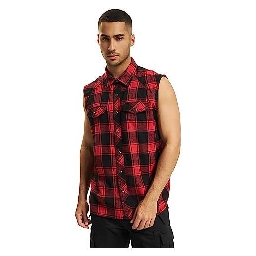 Brandit Brandit checkshirt sleeveless, camicia uomo, rosso (red/black), 7xl