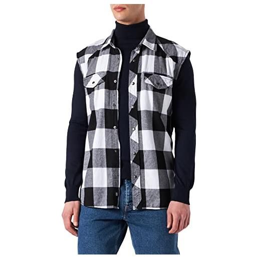 Brandit Brandit checkshirt sleeveless, camicia uomo, nero (black/grey), l